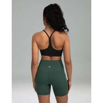 Colorfulkoala Women's Dreamlux Y Back Sports Bra Low Impact Padded Workout Top with Built in Bra A-C Cups (S, Black)