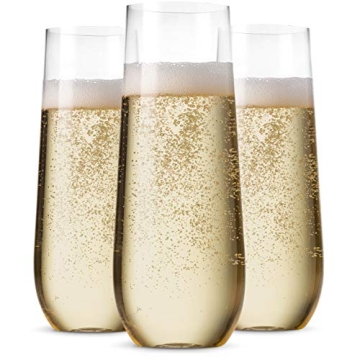 Munfix Stemless Plastic Champagne Flutes 24 Pack