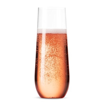 Munfix Stemless Plastic Champagne Flutes 24 Pack