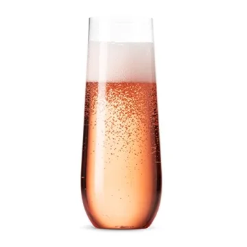 Munfix Stemless Plastic Champagne Flutes 24 Pack