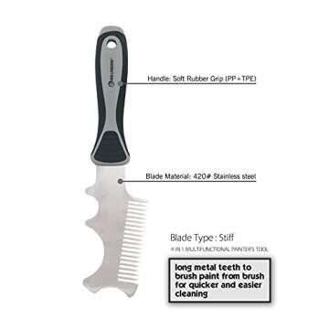 ROLLINGDOG 4 in 1 Paint Brush Comb - Paint Brush&Roller Cleaner Tool