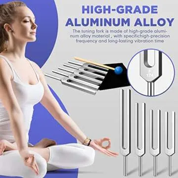 TENFLY Solfeggio Tuning Fork Set - 9 Tuning Forks Perfect for DNA Healing, Chakra, Sound Therapy, Keep Body, Mind and Spirit in Perfect Harmony.(174 Hz, 285 Hz, 396 Hz, 417 Hz, 528 Hz, 639 Hz etc)