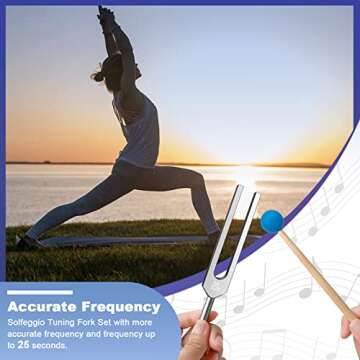 TENFLY Solfeggio Tuning Fork Set - 9 Tuning Forks Perfect for DNA Healing, Chakra, Sound Therapy, Keep Body, Mind and Spirit in Perfect Harmony.(174 Hz, 285 Hz, 396 Hz, 417 Hz, 528 Hz, 639 Hz etc)