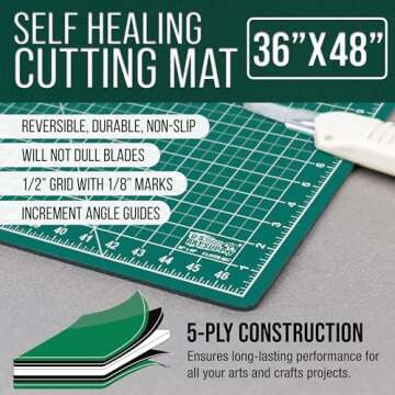 U.S. Art Supply 36" x 48" Professional Self-Healing Cutting Mat for Crafts