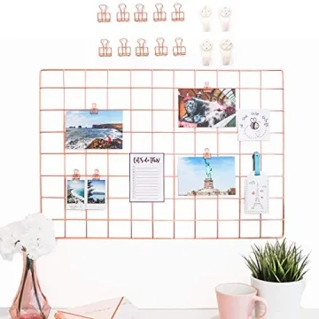 AllTheCuteThings Rose Gold Wall Grid for Photos and Decor