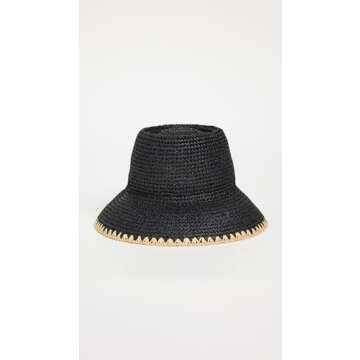 Madewell Women's Whipstitch Straw Hat, True Black, S-M