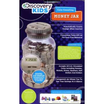 Discovery Kids Coin-Counting Money Jar - Grey