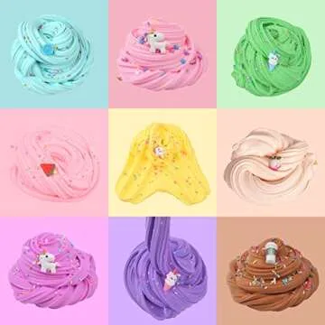 16 Pack Mini Butter Slime Kit - Colorful Slime, DIY Charms, Fun for Kids