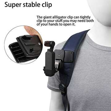 PellKing Accessories Kit for DJI Osmo Pocket 2,New Quick Release Head Strap Mount + Chest Mount Harness + Backpack Clip Holder + 360°Rotating Wrist Strap