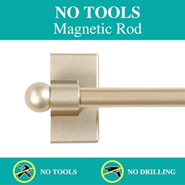 Turquoize Magnetic Curtain Rods for Metal Doors - 2 Pack