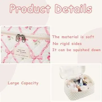 Stylish RSRSLEII Quilted Makeup Bag Set for Women