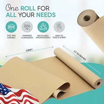 Brown Kraft Paper Roll 17.75 x 100ft for Gift Wrapping