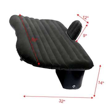 NovelBee Back Flocking Surface Car Travel Inflatable Mattress Air Bed Camping with 2 Air Pillows,Inf...
