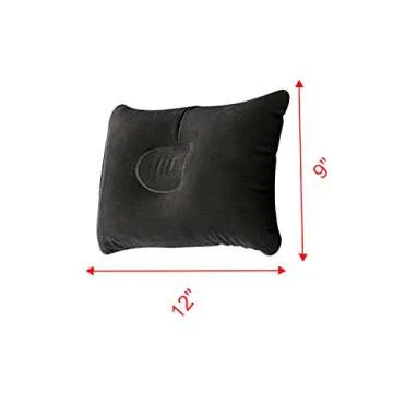 NovelBee Back Flocking Surface Car Travel Inflatable Mattress Air Bed Camping with 2 Air Pillows,Inflatable Pump and Handbag (Black)