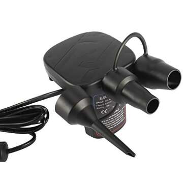 NovelBee Back Flocking Surface Car Travel Inflatable Mattress Air Bed Camping with 2 Air Pillows,Inflatable Pump and Handbag (Black)