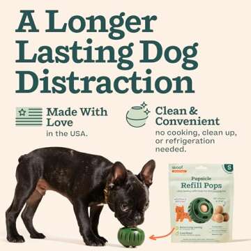 WOOF Pupsicle Refill Pops - Low-Mess Dog Snacks - with Peanut Butter and Beef - Dog Treats - Long La...