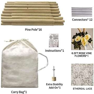 Lace Teepee Tent for Girls, Boho Tent White Teepee Sheer Lace Tipi Canopy for Wedding, Party, Photo Prop Avrsol