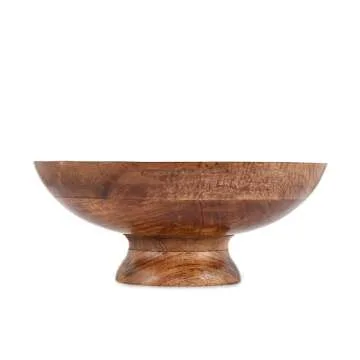 NIRMAN FRUIT BOWL Mango Wood Round Shaped Serving Bowl For Fruit,Dessert Platter Tray Dish Kitchen Dining Fruit,Dessert,Snack (12" x 12" x 5")