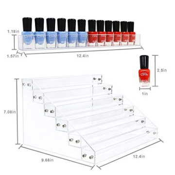Kingtaily Nail Polish Organizer - 72 Bottles, 6 Layers - Acrylic Display Rack