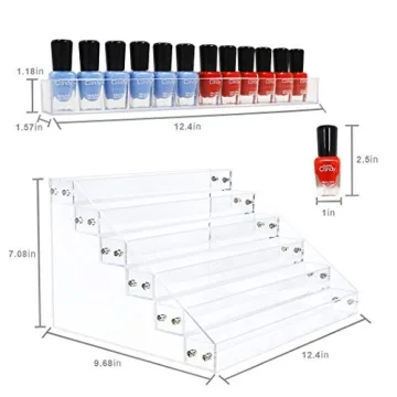 Kingtaily Nail Polish Organizer - 72 Bottles, 6 Layers - Acrylic Display Rack