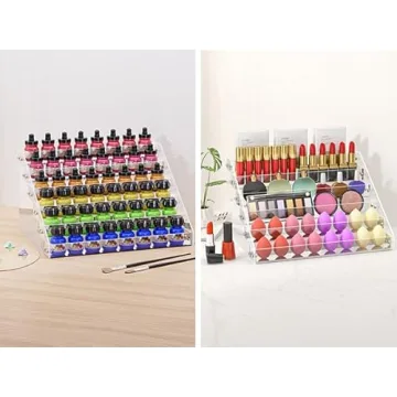 Kingtaily Nail Polish Organizer - 72 Bottles, 6 Layers - Acrylic Display Rack