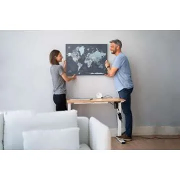 World Travel Map Push Pin on Canvas - Detailed World Map Pin Board - Travel Destinations Map World Map Wall Art (53 x 40) by Pin Adventure map