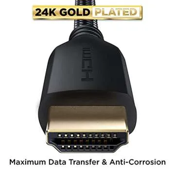 PowerBear 4K HDMI Cable 3 ft | High Speed Hdmi Cables, Braided Nylon & Gold Connectors, 4K @ 60Hz, Ultra HD, 2K, 1080P, ARC & CL3 Rated | for Laptop, Monitor, PS5, PS4, Xbox One, Fire TV, & More