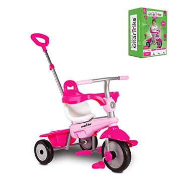 smarTrike Breeze Toddler Tricycle for 1,2,3 Year Olds - 3 in 1 Multi-Stage Trike, Pink