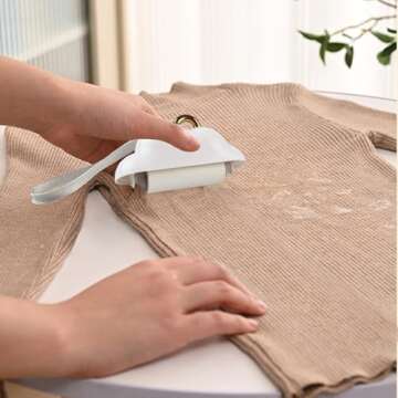 Mini Lint Roller Travel Size, Reusable Lint Roller for Travel, Pet Hair Remover Portable Lint Roller for Clothes with 150 Sheets Refillable (White)