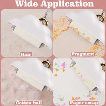 Mini Lint Roller Travel Size, Reusable Lint Roller for Travel, Pet Hair Remover Portable Lint Roller for Clothes with 150 Sheets Refillable (White)