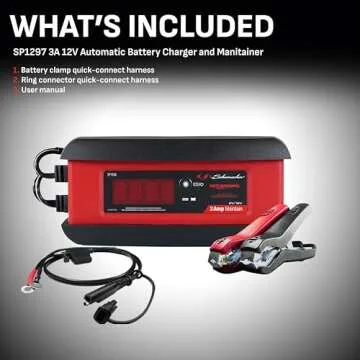 Schumacher Electric 3-in-1 Battery Charger, Maintainer, and Auto Desulfator, SP1297 Fully Automatic - 3 Amp, 12 Volt - for Cars, Motorcycles, Lawn Tractors, Power Sports, Marine Batteries