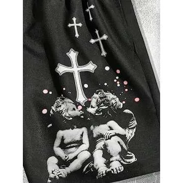 SHENHE Men's Casual Graphic Print Shorts for Stylish Comfort