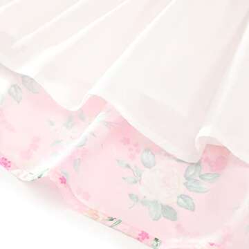 Flofallzique Pink Girls Summer Dress Tie Back Birthday Tea Party Kids Spring Casual Dress(8,Pink)