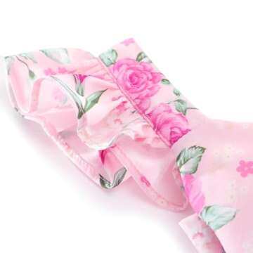 Flofallzique Pink Girls Summer Dress Tie Back Birthday Tea Party Kids Spring Casual Dress(8,Pink)