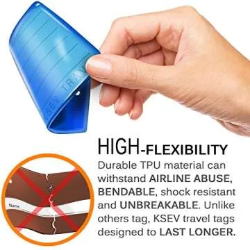 Vibrant KSEV Luggage Tags 8 Pack for Easy Identification