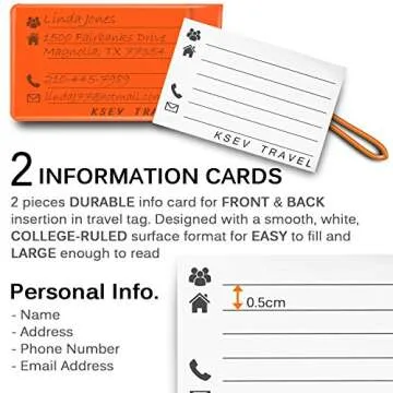 Vibrant KSEV Luggage Tags 8 Pack for Easy Identification