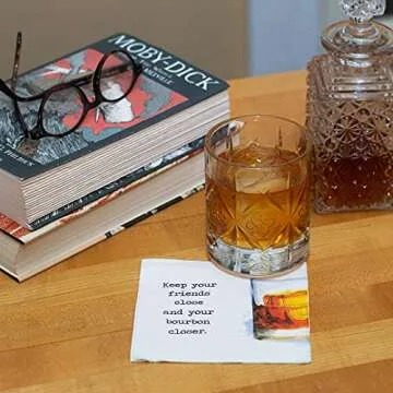 30 Pk, "Keep Your Bourbon Close" 3-Ply Paper Party Cocktail Napkins for Bourbon Whiskey Drinkers or Clubs