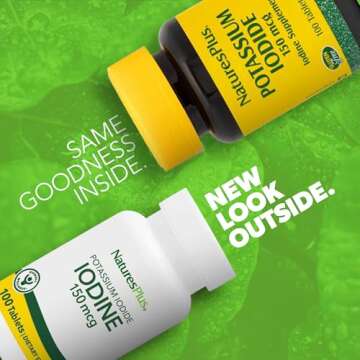 NaturesPlus Potassium Iodide 150 mcg - Vegan Support for Thyroid Health