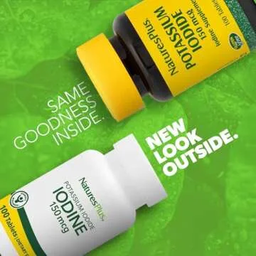 NaturesPlus Potassium Iodide 150 mcg - Vegan Support for Thyroid Health
