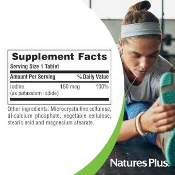 NaturesPlus Potassium Iodide 150 mcg - 100 Vegan Tablets
