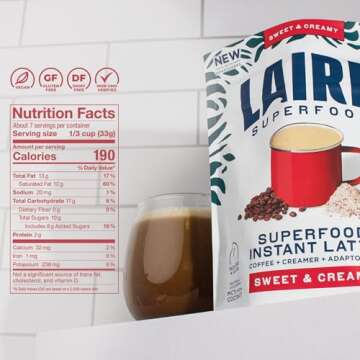 Laird Superfood Instant Latte Sweet & Creamy Coffee
