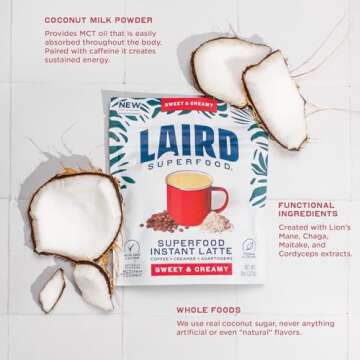 Laird Superfood Instant Latte Sweet & Creamy Coffee