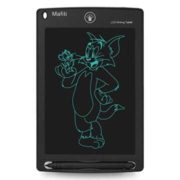 Mafiti LCD Writing Tablet 8.5 Inch Electronic Writing Drawing Pad Portable Doodle Board Gifts for Kids Office Memo Home Whiteboard Black