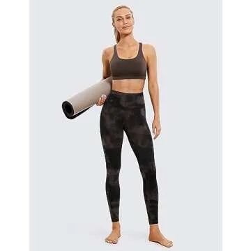 CRZ YOGA Butterluxe High Waisted Lounge Leggings 28'' - Workout Yoga Pants for Women Buttery Soft Taupe Tie Dye Flowers Small