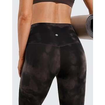 CRZ YOGA Butterluxe High Waisted Lounge Leggings 28'' - Workout Yoga Pants for Women Buttery Soft Taupe Tie Dye Flowers Small