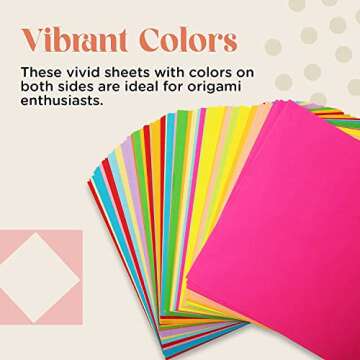 Origami Paper - 1100 Sheets - Double Sided 6x6 inches Origami Squares - 15 Vibrant Colors - Origami ...