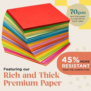 Origami Paper Set - 1100 Double Sided Sheets - Easy to Fold
