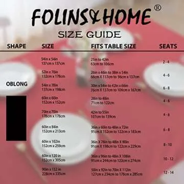 FOLINS&HOME Red Square Tablecloth 54 x 54 Wrinkle Free Waterproof Polyester Table Cloths, Spillproof Heavy Duty and Washable Table Cover for Party, Banquet, Indoor and Outdoor-Rectangle/Oblong