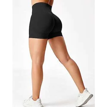 YEOREO Professional Women Workout Shorts 3.6" Scrunch Shorts Seamless High Waisted Contour Gym Yoga ...