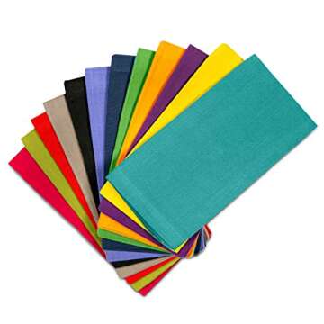 COTTON CRAFT Multicolor Cloth Napkins - Set of 12 Pure Cotton Everyday Lunch Dinner Napkin - Spring ...